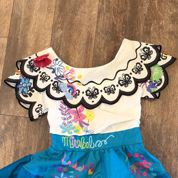 Enchanting Blue Floral Kids Costume Dress - Picture 2 of 16